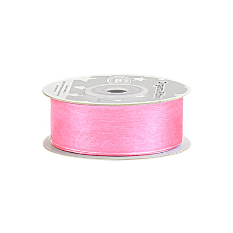 Organza Ribbon - Light Pink 2.5cm x 25 Yard (Set of 5)