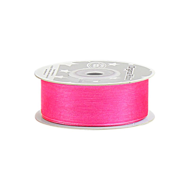 Organza Ribbon - Dark Pink 2.5cm x 25 Yard (Set of 5)