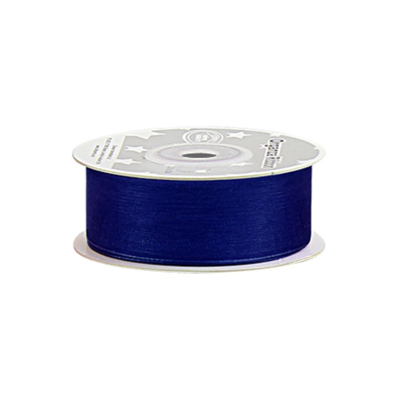 Organza Ribbon - Dark Blue 2.5cm x 25 Yard (Set of 5)