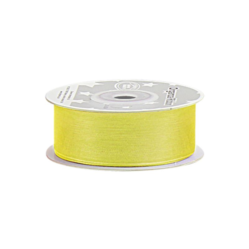 Organza Ribbon - Yellow 2.5cm x 25 Yard (Set of 5)