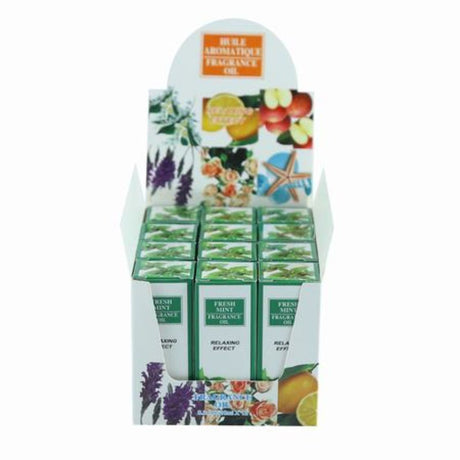 Set of 12 Fresh Mint essential oils, perfect for diffusers, DIY projects, and enhancing wellness with a refreshing aroma.