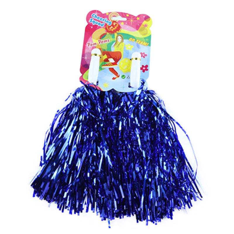 Set of 10 vibrant blue pom poms, perfect for crafts, decorations, and celebrations. Soft, durable, and easy to use.