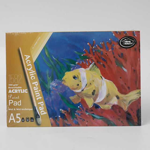 A5 acrylic paint pad set with 12 sheets of 300g acid-free paper for vibrant, durable artwork.