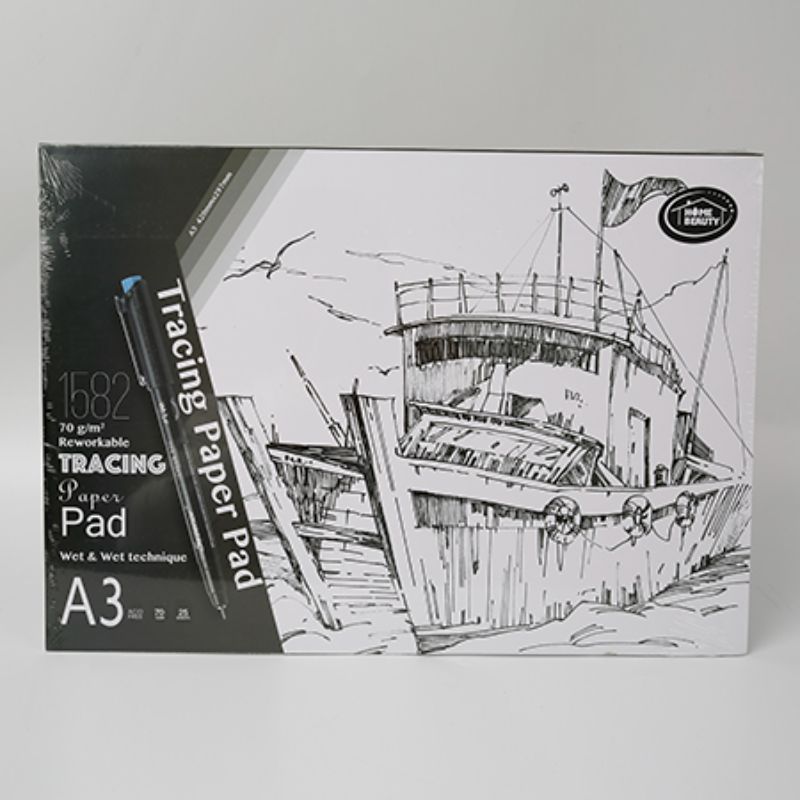 A3 Tracing Paper Pad set of 12, 70g, 25 sheets each, ideal for artists and designers, offering clarity and precision.