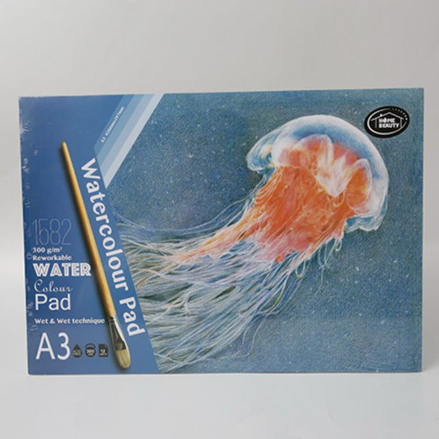 A3 Watercolour Pad with 12 sheets of 300g paper for vibrant, durable watercolour and mixed media art projects.