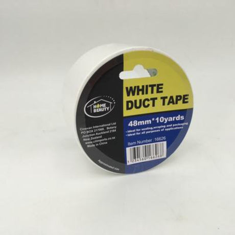 Set of 12 white duct tape rolls, ideal for DIY projects, repairs, and crafting with strong adhesion and durability.