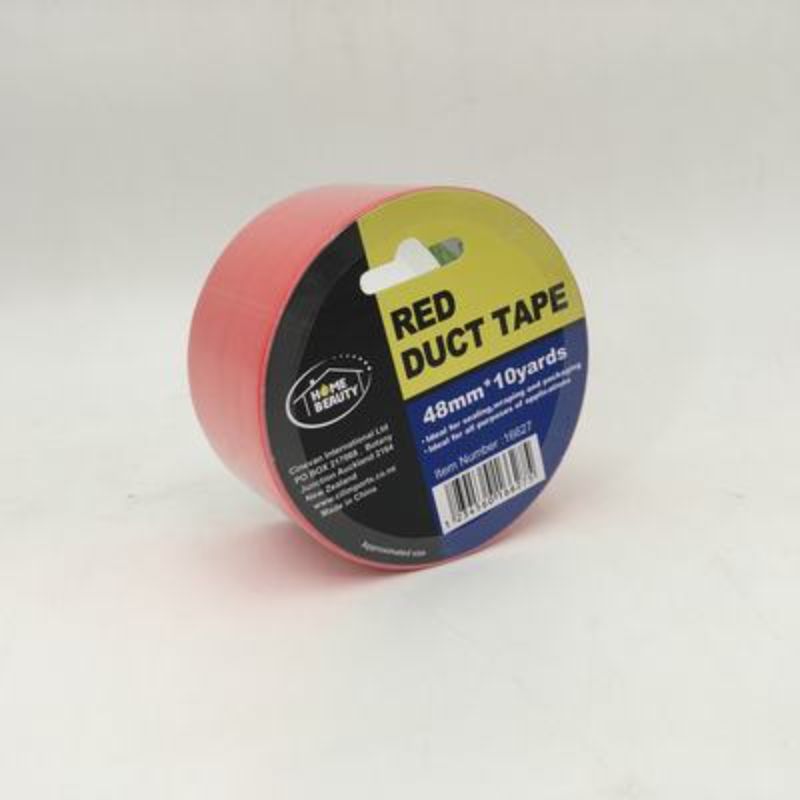 Premium red duct tape set of 12 rolls, ideal for DIY projects, repairs, and creative crafts with strong adhesive.