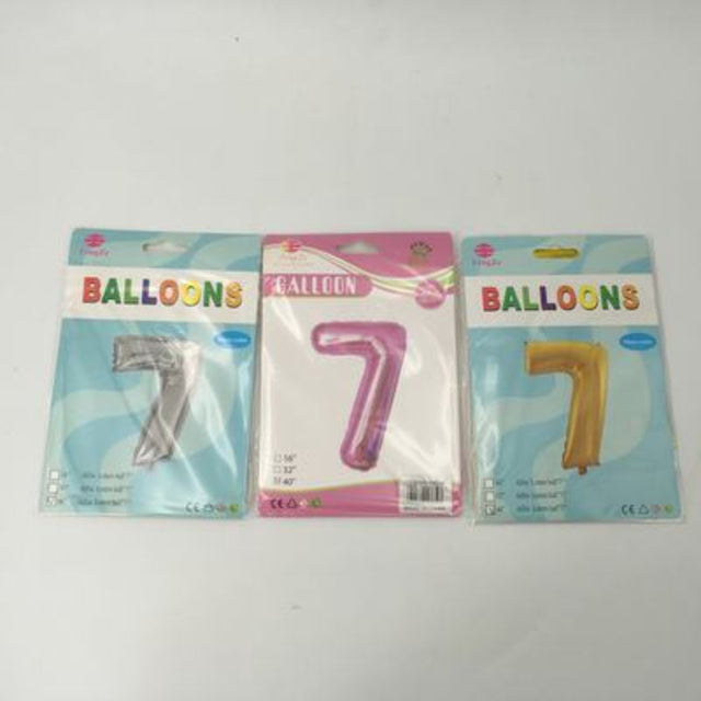 Vibrant 102cm Number 7 Assorted Balloons set of 10, perfect for adding festive flair to any celebration.