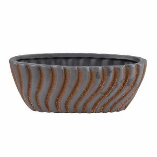 Set of 12 elegant swirl design flower pots, 17.5CM, perfect for indoor or outdoor gardening.