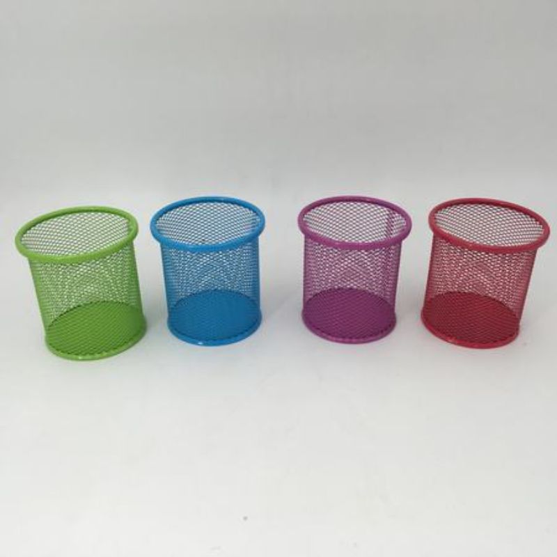 Vibrant set of 12 assorted color pen holders, perfect for organizing pens in any workspace.