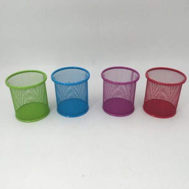 Vibrant set of 12 assorted color pen holders, perfect for organizing pens in any workspace.