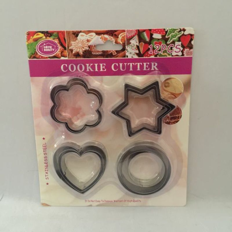 12-piece cookie cutter set featuring various durable shapes for versatile baking and crafting fun cookies for every occasion.