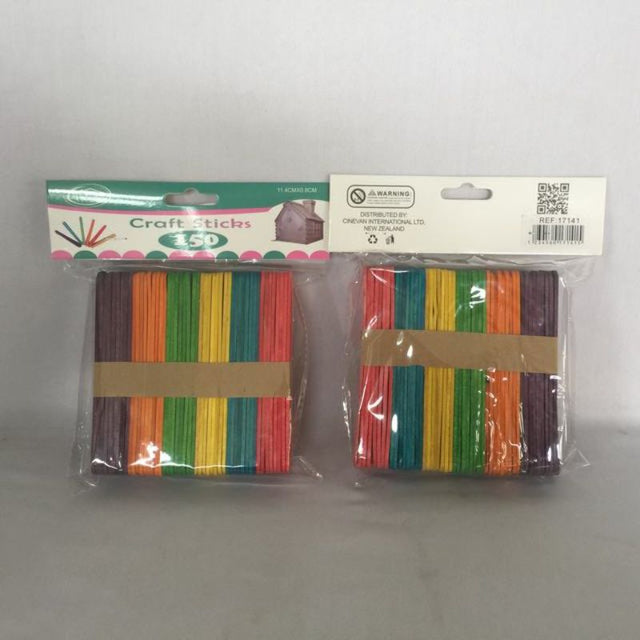 Vibrant craft sticks in assorted colors, ideal for DIY projects, educational use, and creative artwork, 11.4 x 0.8CM.