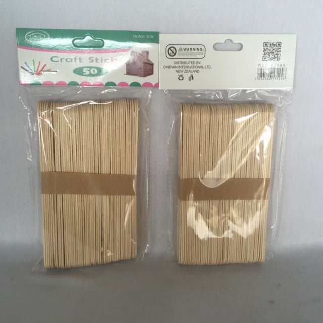 Natural craft sticks, 15 x 1.5CM, eco-friendly, perfect for DIY projects, school crafts, and creative activities (12 packs).