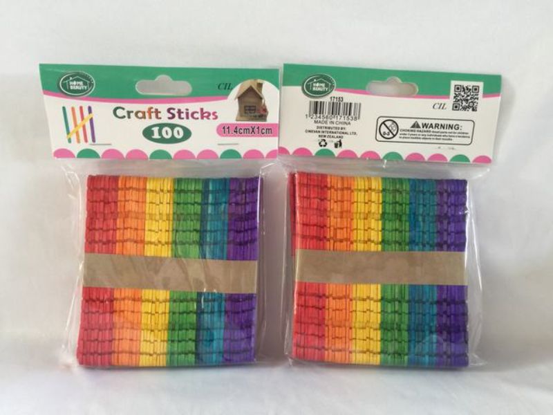 Vibrant 11.4 x 1cm Colour Craft Sticks, 2400 pieces total, ideal for school projects and creative DIY activities.