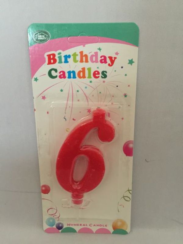 Birthday Candles - 6 Red (Set of 12)