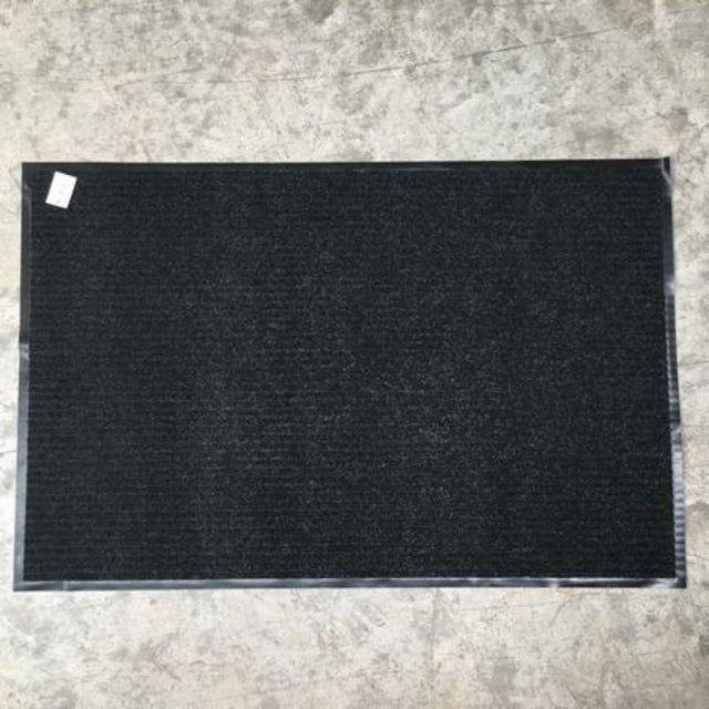 Set of 12 black door mats, 78 x 118cm each, designed for durability and elegant entryway enhancement.