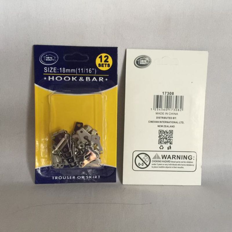 Versatile Hook & Bar 12 Set - 18mm, includes 12 durable packs for secure hanging and organizing items in any setting.