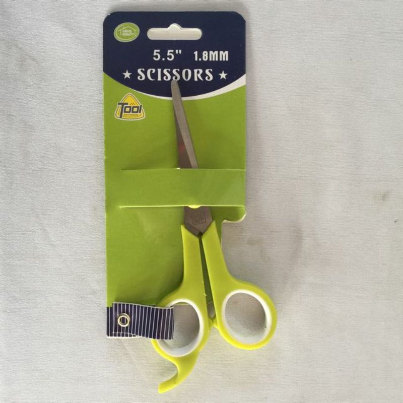 Set of 12 5.5" office scissors with sharp stainless steel blades and ergonomic handles for precise, comfortable cutting.