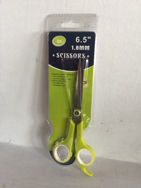 Set of 12 ergonomic 6.5" office scissors with stainless steel blades for precision cutting and comfortable grip.