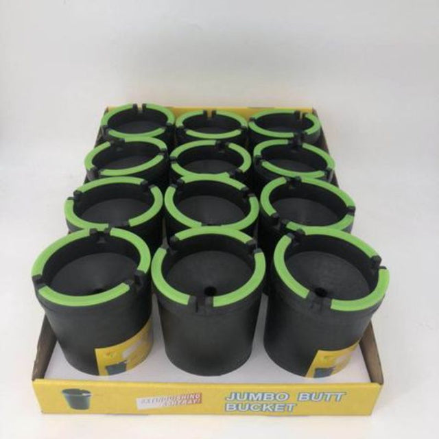 Set of 12 sleek black ash trays, ideal for stylish and clean smoking areas at home or commercial spaces.