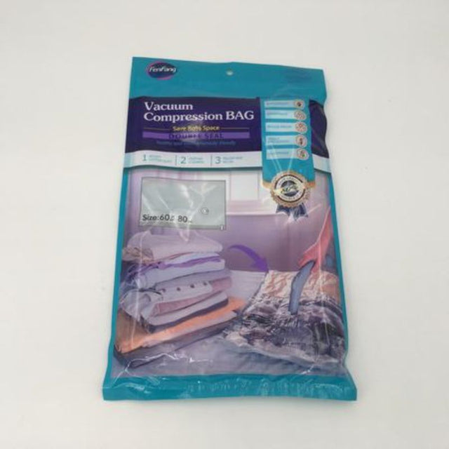 Vacuum compression bags set of 12, 60 x 80cm, ideal for organizing bulky items while saving space and protecting from dust.