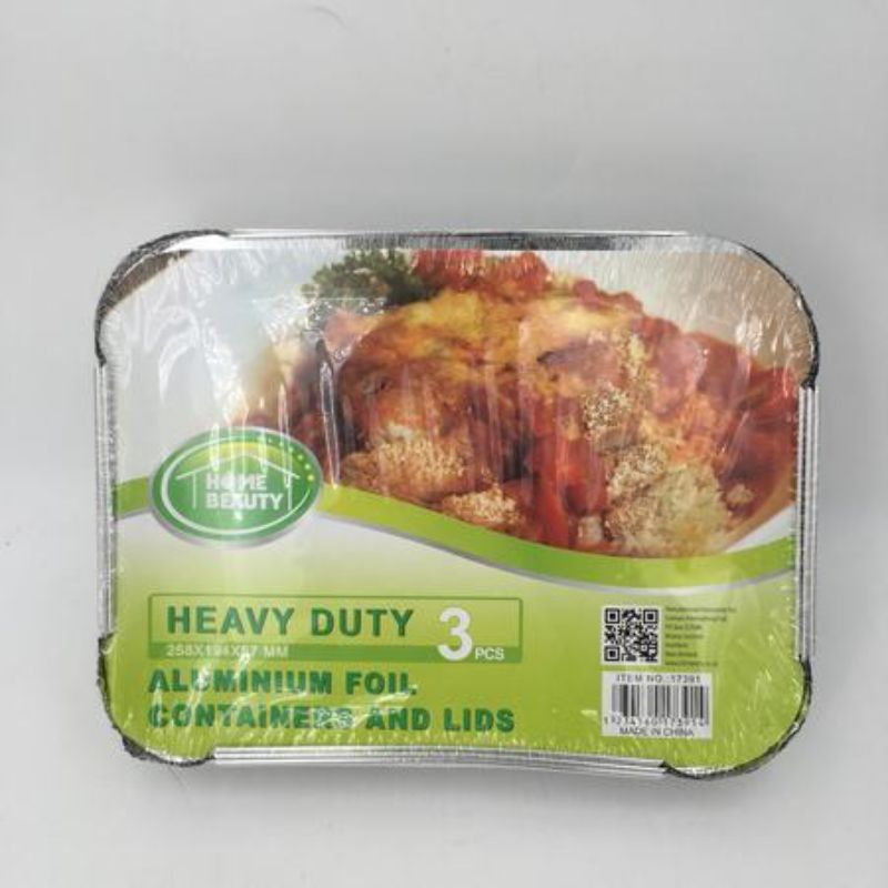Premium Aluminium Foil Containers and Lids, 258mm, perfect for cooking, storage, and eco-friendly meal prep (18pcs).