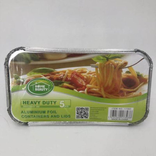 Aluminium foil containers with lids, 205mm size, in a 30-pack, perfect for meal prep, baking, and food storage.
