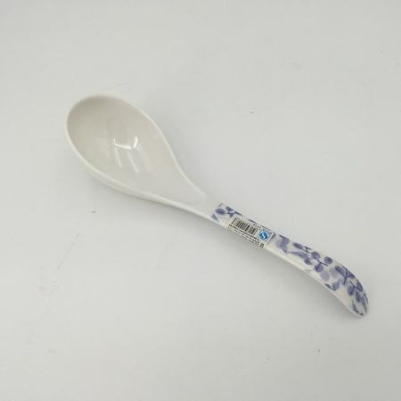 Set of 10 white melamine spoons, durable and stylish for elegant dining and versatile kitchen use.