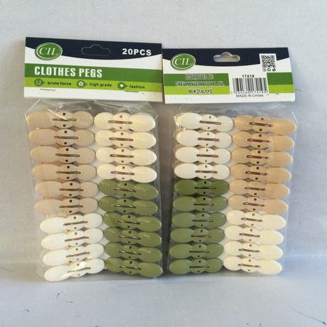 Assorted clothes pegs in vibrant colors, 240 durable pieces for laundry, crafts, and organizing tasks.