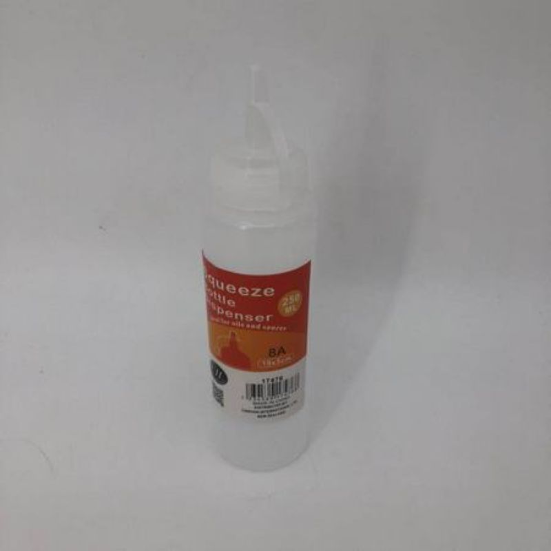 Set of 6 sleek 250ml sauce bottles with precision nozzles, perfect for storing dressings and marinades in your kitchen.