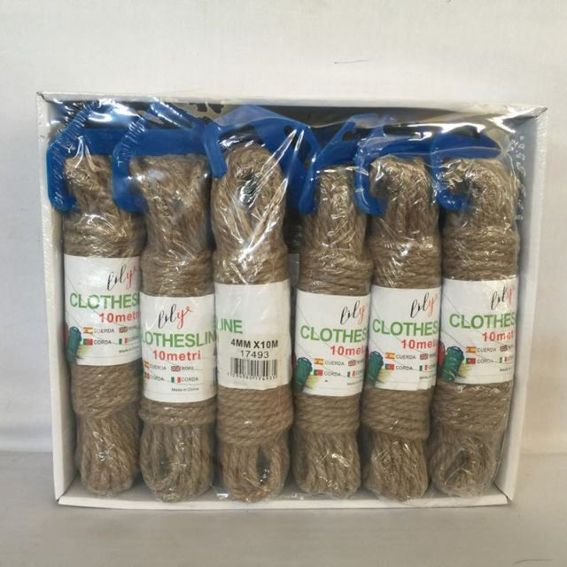 Eco-friendly hemp rope set of 12, each 10m long and 4mm wide, perfect for crafting, gardening, and DIY projects.