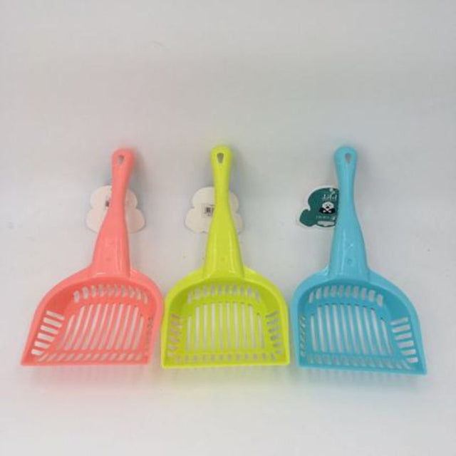 Set of 12 colorful cat litter scoops designed for efficient waste separation and easy litter maintenance.
