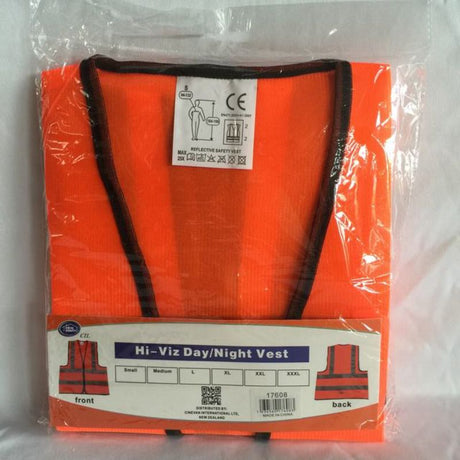 Set of 12 small orange safety vests with reflective stripes for high visibility and comfort at work sites and events.