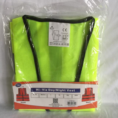 Set of 12 vibrant yellow medium safety vests, lightweight and breathable, ideal for enhancing visibility on job sites.