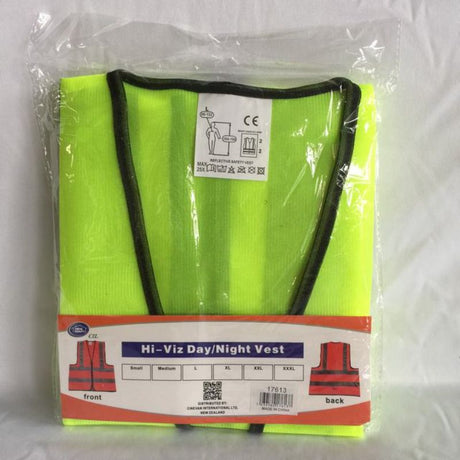 Yellow large safety vests set of 12, designed for high visibility and comfort, ideal for construction and events.