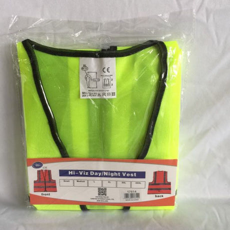 High-visibility yellow XL safety vests (set of 12) with reflective strips for enhanced safety in low light conditions.