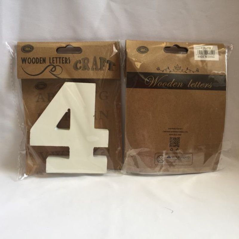 Wooden Numbers - 4 2 x 11cm (Set of 12)