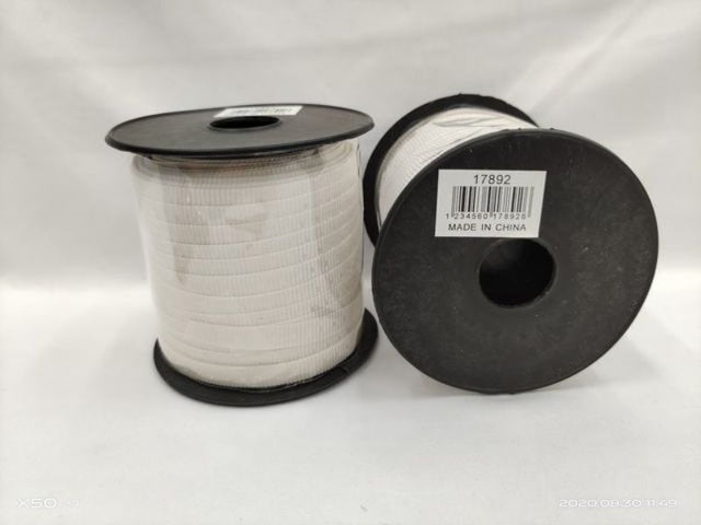 Set of 12 white ribbons perfect for crafting, gift wrapping, and decorations, featuring durable, high-quality material.