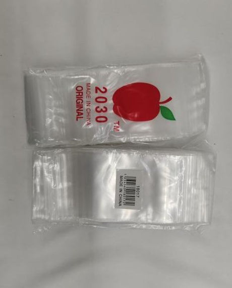 Resealable plastic bags (2030) in bulk, 1000pcs, clear, moisture-proof, ideal for food storage and organization.