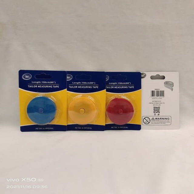 Set of 12 flexible, colorful tailor measuring tapes, each measuring 150cm for accurate sewing and crafting.