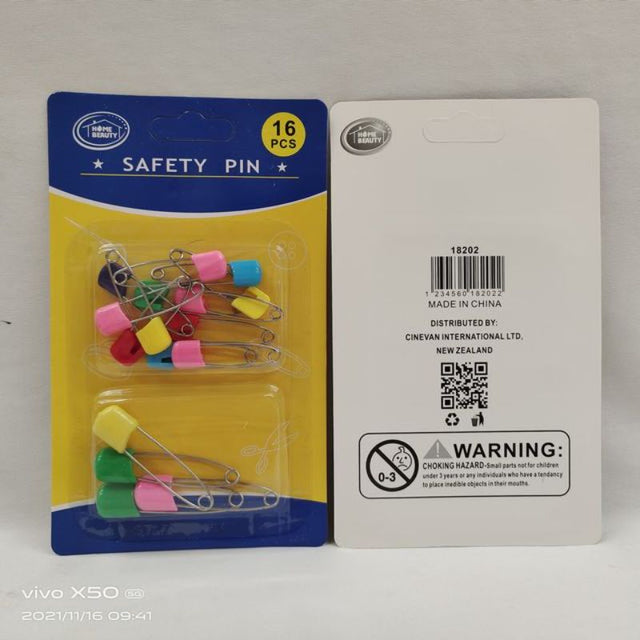 Set of 192 durable safety pins in 12 packs, ideal for sewing, crafting, and DIY projects.