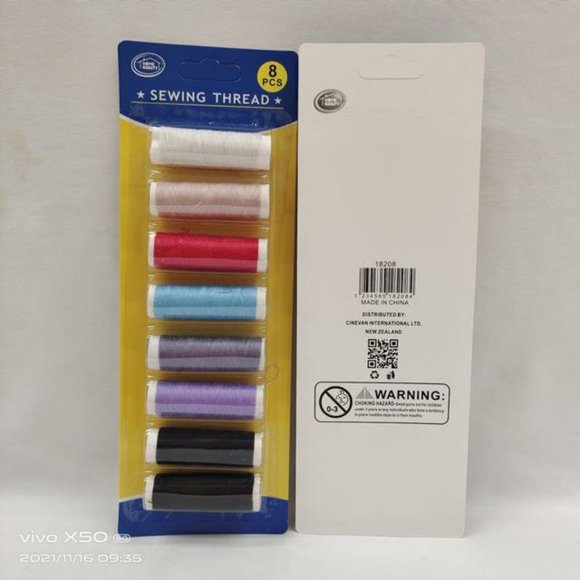 A vibrant 8-piece sewing thread pack with 96 durable spools, perfect for quilting, embroidery, and various sewing projects.