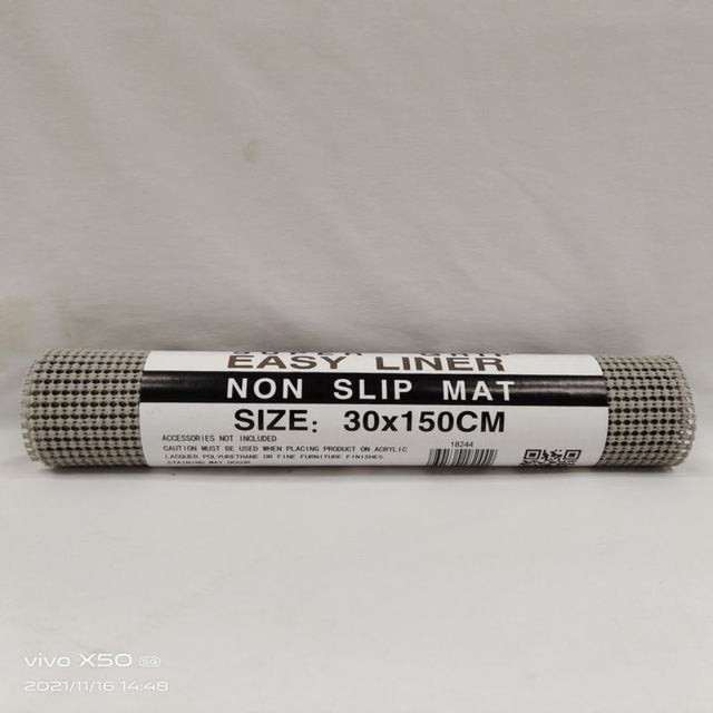 Set of 12 grey non-slip mats (30 x 150cm) designed for safety and style in high-traffic spaces like kitchens and entryways.