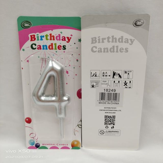 Elegant silver birthday candles set of 12, perfect for adding glamour to cakes for all celebrations.