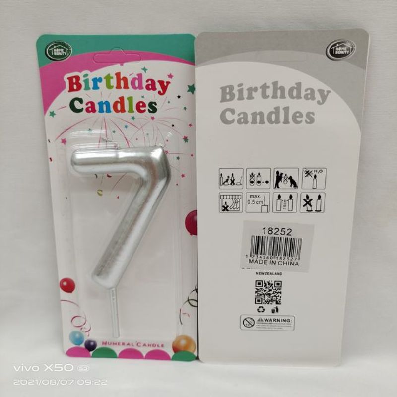 Birthday Candle - 7 Silver (Set of 12)