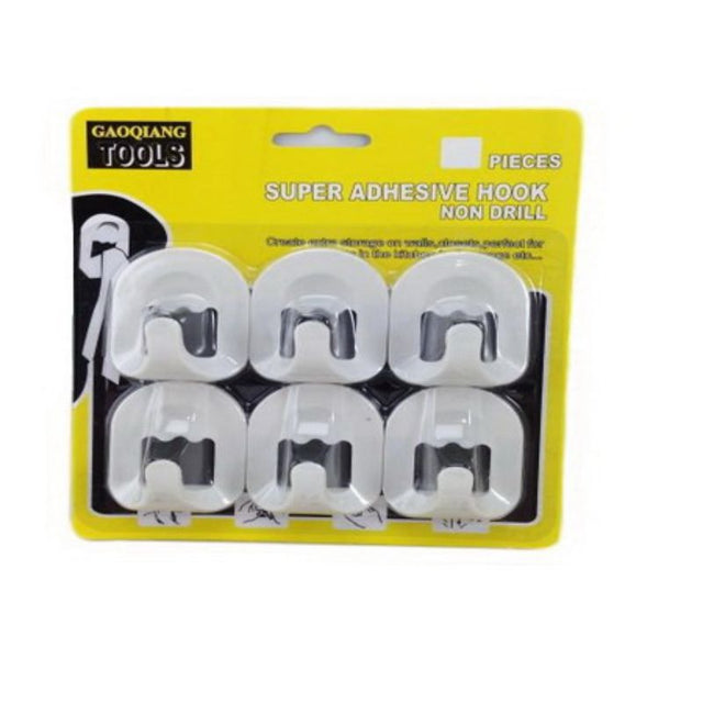Set of 72 non-drill adhesive hooks for easy home organization; ideal for hanging items without damaging walls.