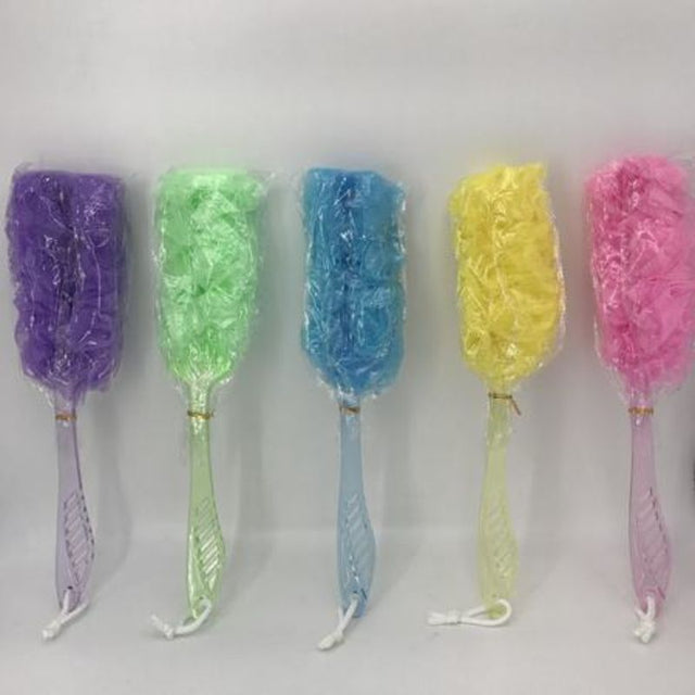 Colorful set of 12 ergonomic bath balls with handles, perfect for deep cleaning and relaxation during baths.