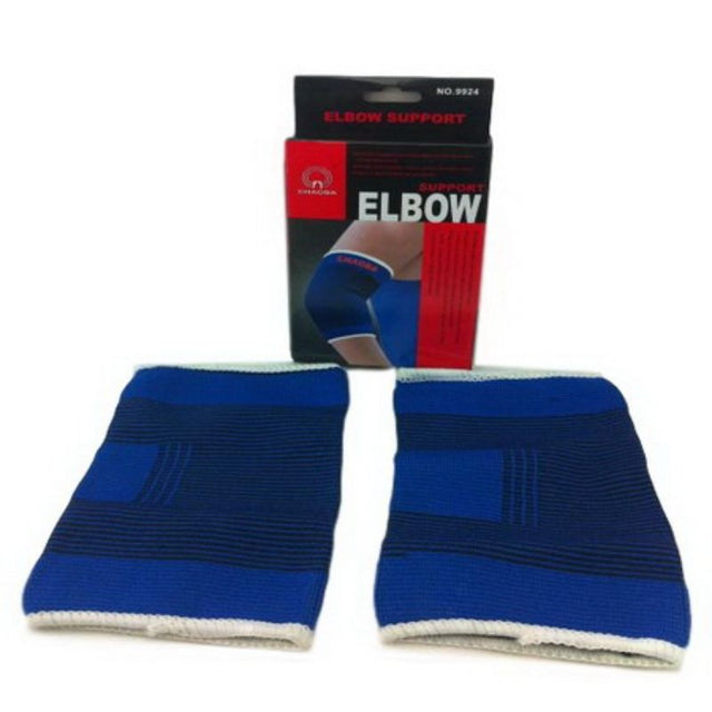 Blue elbow support sleeves (set of 12) designed for pain relief and injury prevention during daily activities and sports.