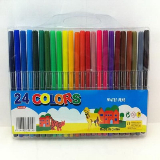 Set of 12 packs of vibrant watercolour pens, 24 pens per pack, ideal for artists and hobbyists to create stunning effects.